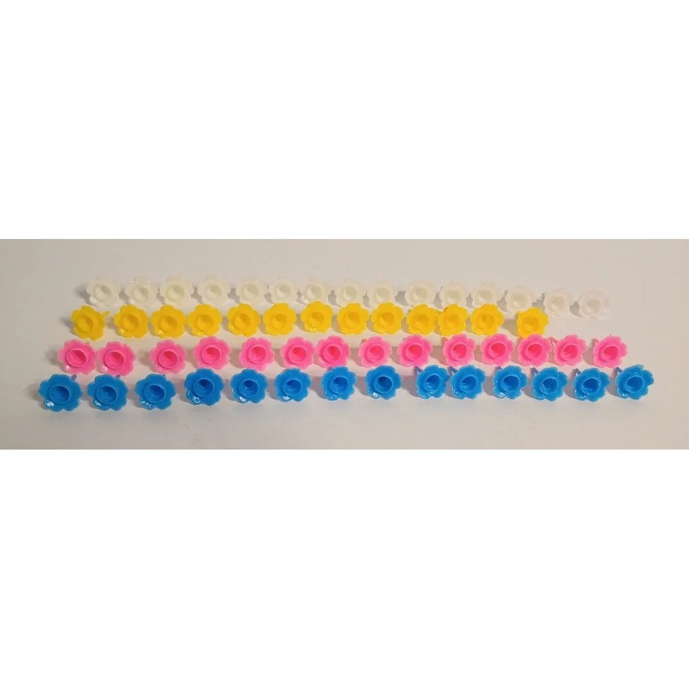 Vintage 56 pc Lot Colorful Flower Cake Decoration Candle Holders Cake Toppers